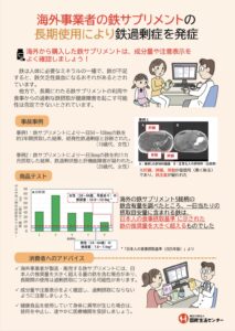 海外事業者の鉄サプリメントの長期使用により鉄過剰症を発症